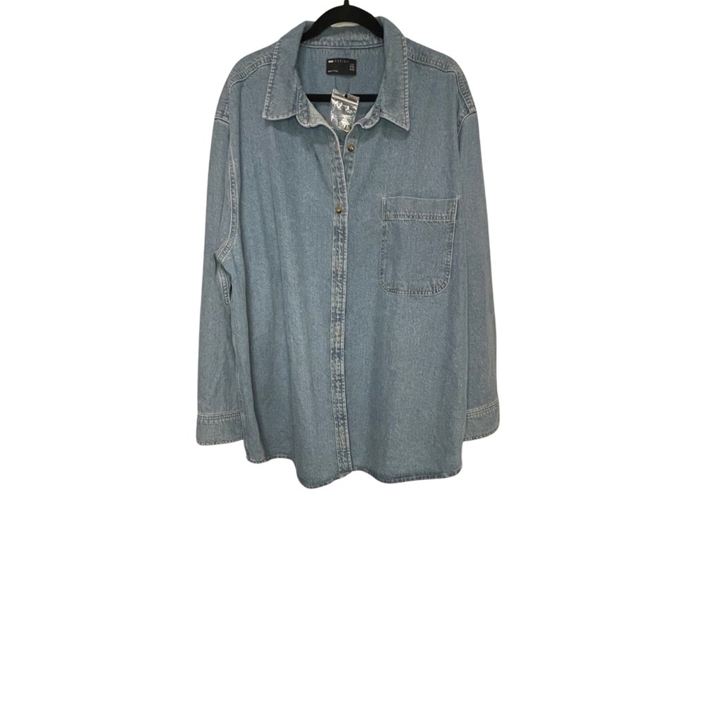 ASOS Oversized Curve Mid Wash Denim Shirt/Jacket size 16 NWOT - Picture 4 of 7